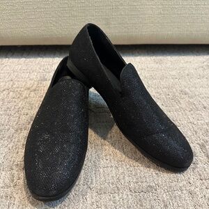 Mens Black Sparkle Italian Loafers size 11